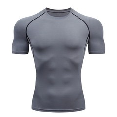 Men Compression T Shirt Short Sleeve Gym Workout Fitness Running Training Base