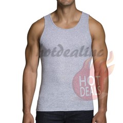 3 Pack Men’s Black/Gray/White 100% Cotton Tank Top A-Shirt Ribbed Undershirt