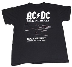 AC/DC Back in Black 2016 Rock or Bust Double-sided Concert Tour Shirt Size Large