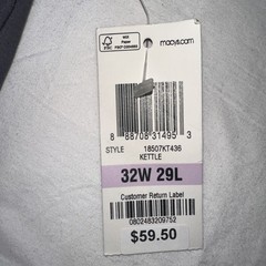 NWT Alfani Men’s 32 X 29 Gray Stretch Slim Fit Flat Front Dress Pants $60