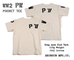Bronson WW2 PW Pocket Tee Vintage Prison Style Short Sleeve T-Shirts Natural T