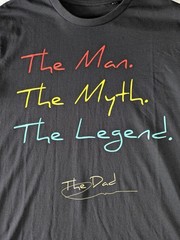 Sols T-Shirt Mens Small Black The Man The Myth The Legend Graphic Fathers Day