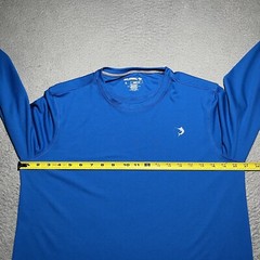 Reel Legends T Shirt Mens Small Blue Freeline Performance Crew Neck Logo Fishing