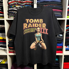 Rare Tomb Raider III Mexican Boot Washed T-Shirt Black L