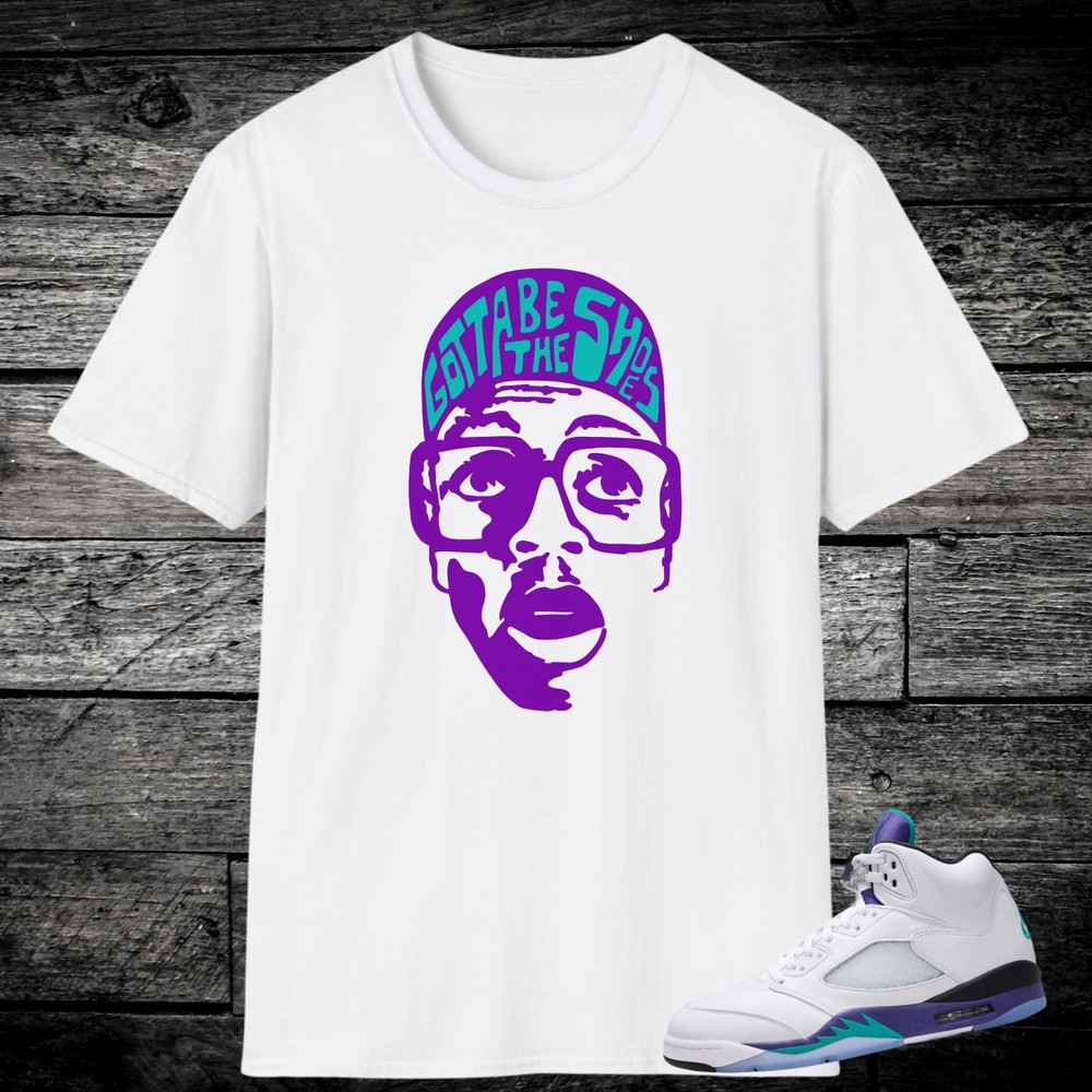 Jordan 5 Grape Sneaker Match Shirt, Ice Grape Emerald Green White Black