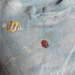 Vintage 1992 Liquid Blue Coral Reef Aquatic Sea Life Fish AOP Shirt XL Tie Dye