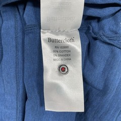 Buttercloth Shirt Mens XL Blue Lightweight Soft Stretch Pocket V Neck