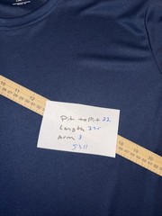 Athletic Works Mens DriWorks Performance T-Shirt Navy Blue Short Sleeve Size L