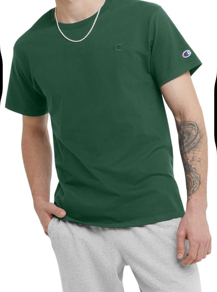 NWT Champion Classic Jersey T-Shirt Men’s Short Sleeve Crewneck Tee Green Size M