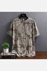Men Luxury Fashion Trend Distressed Ripped Hole Casual Summer Streetwear T-Shirt