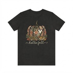 Hello Fall T-Shirt, Pumpkin Shirt, Thankful Shirt, Thanksgiving Shirt, Boho Fall