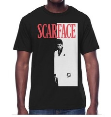 Scarface Tony Montana Al Pacino Men’s Poster Graphic Black Tee Shirt (S1)
