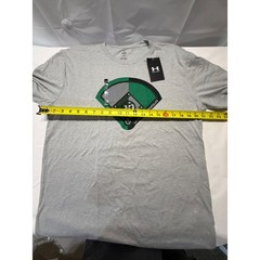 Under Armour Mens Baseball Icon SS MFO T-Shirt Gray Green Large 1383944 NEW