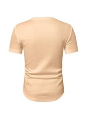 Mens V-Neck Muscle Slim Henley Shirt Workout Gym Athletic Shirt Summer Fashio…