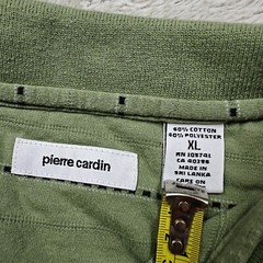 VTG Pierre Cardin Polo Shirt Men’s XL Striped Green Retro Embroidered Logo