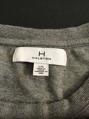 H Halston Long Sleeve Crew Neck V Panel Heather Lt. Grey- Men’s Large- EUC