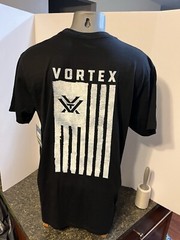 Vortex Optics Logo Men’s SS T-Shirt Black Cotton Poly – Athletic Cut Large – NWT