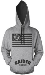 Raiders Straight Raider Nation Silver & Black Hoodie (New) Oakland Edition