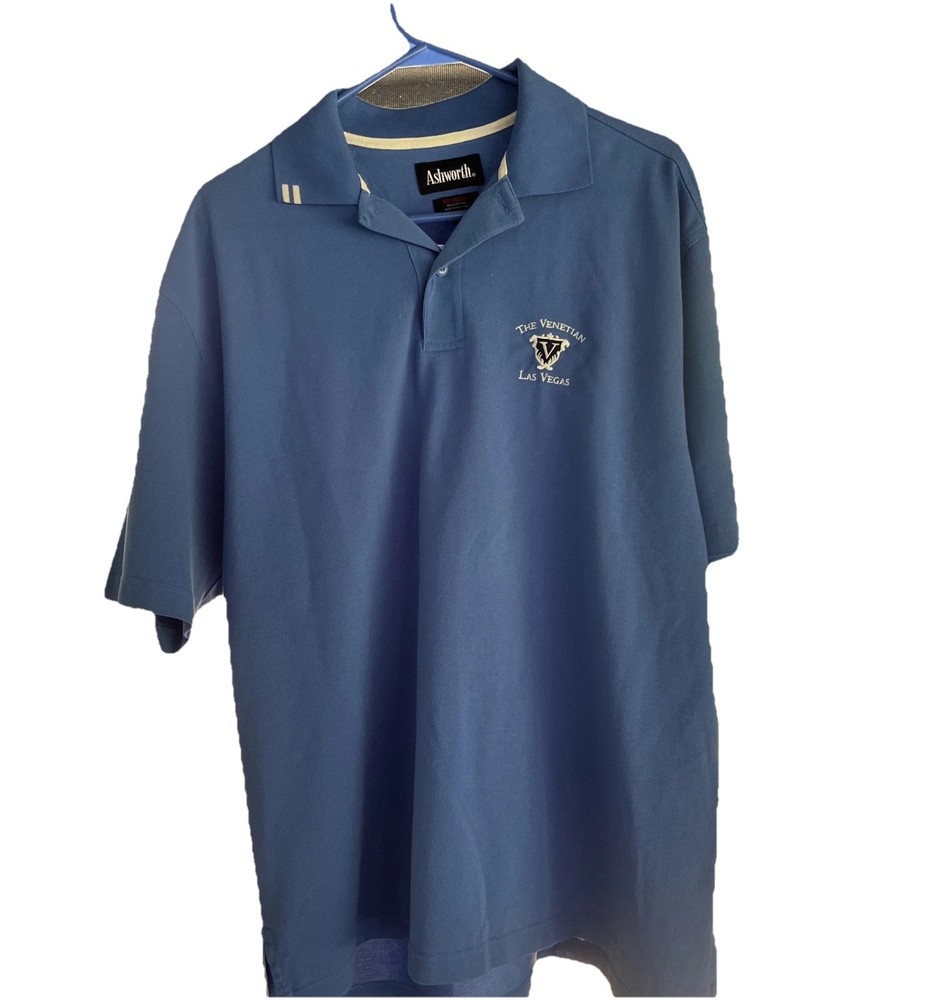 The Venetian Resort Las Vegas Polo Shirt Mens Medium Hotel Casino Gambling blue