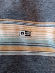 Salty Crew Men’s Striped Hooded Shirt Lightweight Sz M UV Protection