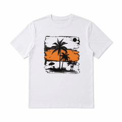 Palm Tree Graphic T-Shirt Tropical Beach Summer Vacation Casual Tee