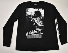 A Nightmare On Elm Street Movie Black & White Freddy Long-Sleeve Tee Shirt New
