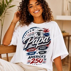 Personalized Papa Patriotic Shirt, 250th Anniversary Dad Gift Tee