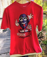 VINTAGE 80s California Raisin Style Raisin Hell In California T-shirt Large Red