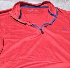 New! SOUTHERN TIDE T3-Red Poly/Spdx Cloth, Mens LS, 1/4.Zip, Pullover Shirt-(M)