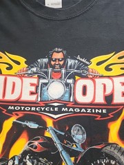 Wide Open Magazine David Mann T-shirt Black Motorcycle Men’s Medium 20.5″×28″