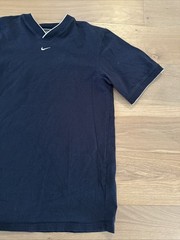 Vintage Nike Center Swoosh T-Shirt Size Large Navy Blue Embroidered Logo