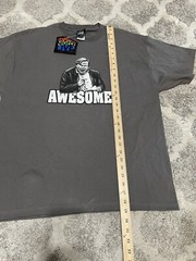 NWT Vintage Chris Farley SNL Comedian Y2k 2006 Awesome Shirt Gray Cotton Sz L
