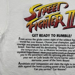 Street Fighter II Graphic T-Shirt White Retro Gaming 1991 Men’s M Double Sided