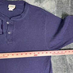 Vintage L.L. Bean River Driver Shirt Mens Medium Made in USA Navy Wool Henley