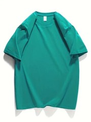 Men’s Classic Solid Plain Cotton Round Hem Scallop Essentials Tshirt S-2XL