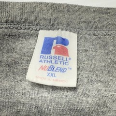Vtg 2000 Russell Athletic MLB NY Mets Mens Shirt 2XL Gray Spellout Logo Sports