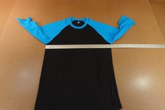 Hat And Beyond Mens Size Small Black Blue 3/4 Raglan Sleeve T-Shirt New