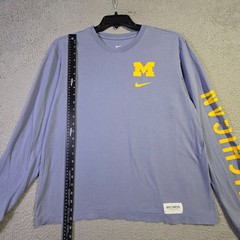 Nike Michigan Wolverines Mens Large Blue U of M College Champion Long Sleeve