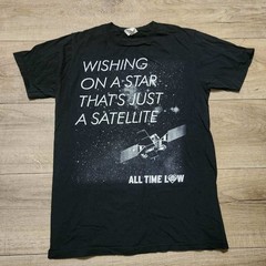 All Time Low Satellite Band Tee Mens Medium Black Rock Emo Pop Punk Shirt