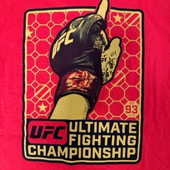 NWT UFC T-Shirt Mens 2XL Red Double Sided Graphic Tee 100% Cotton Tee