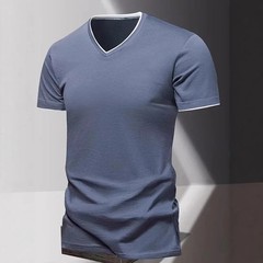 V-neck Short Sleeved Men’s T-shirt, Men’s Sports and Leisure T-shirt, Trendy and