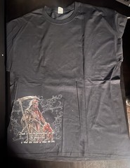 Vintage Y2K Grim Reaper Shirt Mens XL Black Skull Gothic Horror Goth Grunge