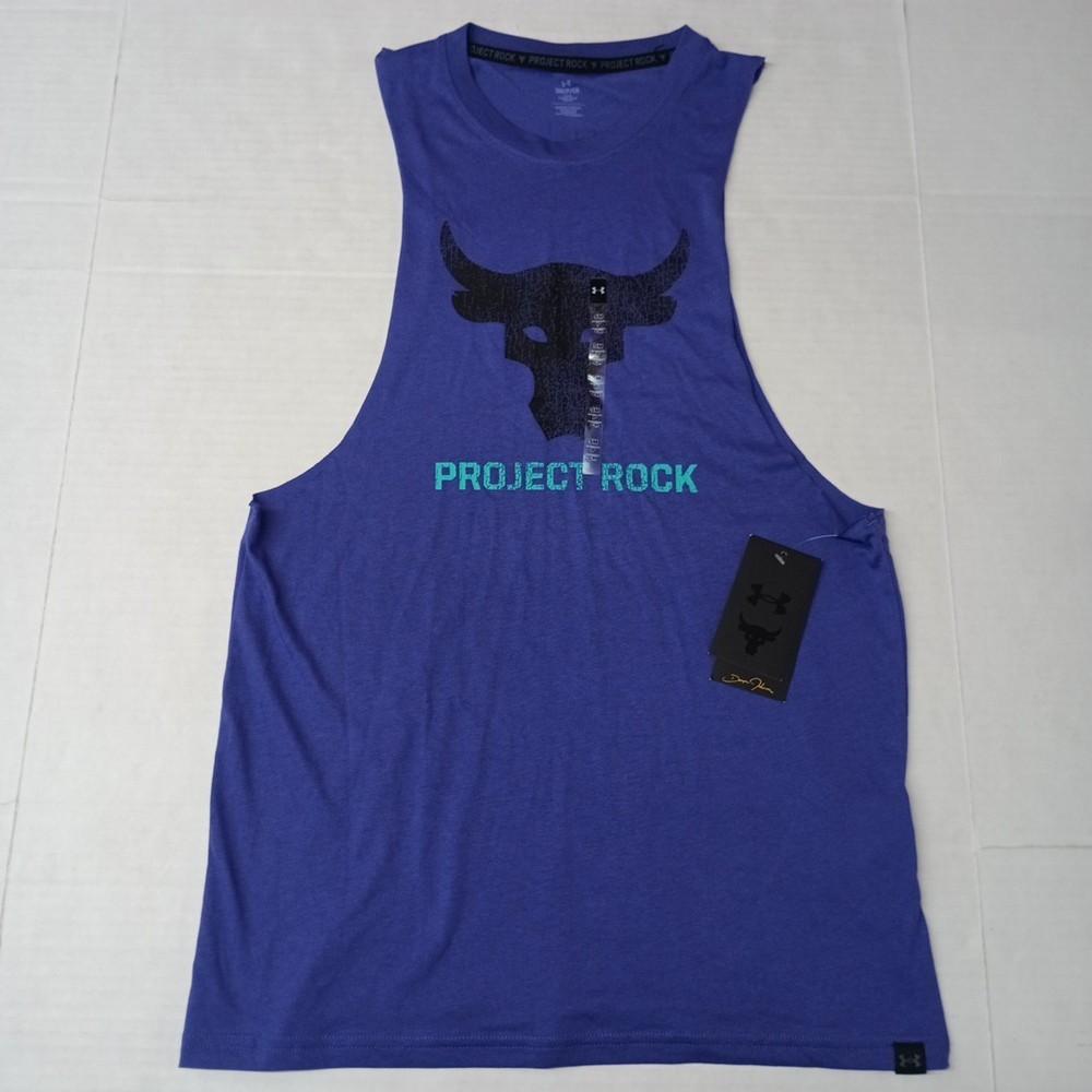 NEW Under Armour Project Rock Brahma Bull Tank Men’s Size S Small Purple 1373787