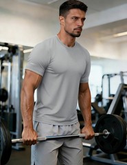 Mens Short Sleeve Shirts Dry Fit Workout Athletic Running Gym Shirt UPF50+ Su…