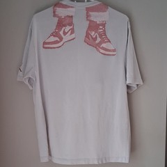Jordan Jumpman White/Red Graphic Logo Tee M Regular Fit Short Sleeve Crew Cotton
