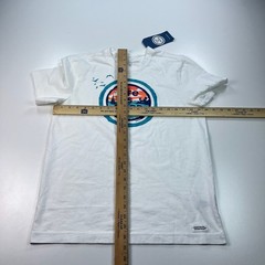 NEW Life is Good Crusher Shirt Mens Small White Crew Neck Cotton Beach Casual