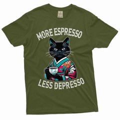 Funny Cat Shirt Cat Joke Shirt Espresso Depresso Shirt Coffe Funny T-Shirts