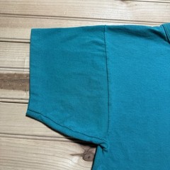 Vintage 90s Champion Script Logo Athletic Teal Blue Size Medium Single Stitch