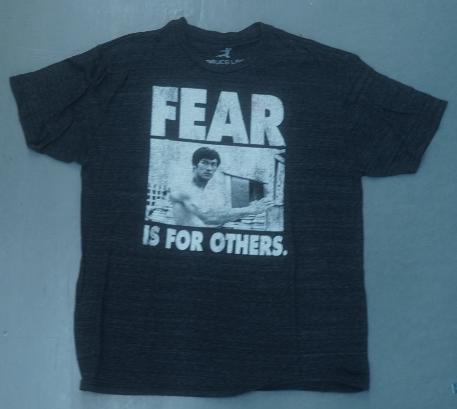 BRUCE LEE FEAR IS FOR OTHERS OFFICIAL T-SHIRT GRAY SIZE LARGE