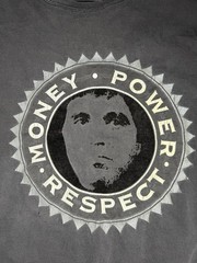 Vintage Scarface Money Power Respect Flocked Distress Single Stitch T-Shirt XXL